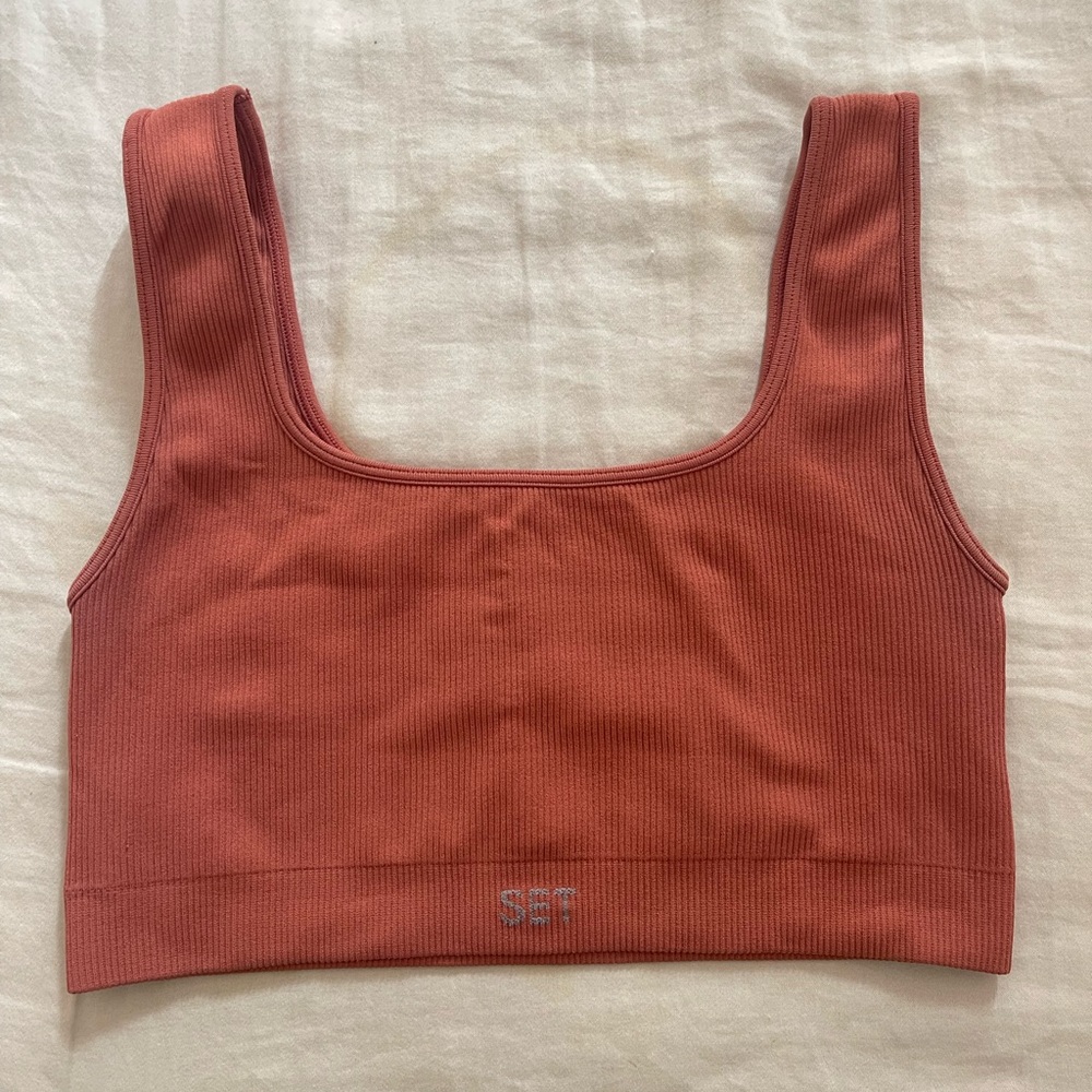 Set active sculptflex box cut bra burnt orange - size S